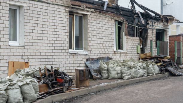 Professional Fire Damage Restoration technician working in Bedford, TX